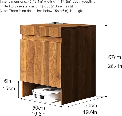 Miniatura 2 de Gabinete de almacenamiento con puertas para robot aspirador, mesa auxiliar para oficina en casa, estante independiente de madera para sala de estar,