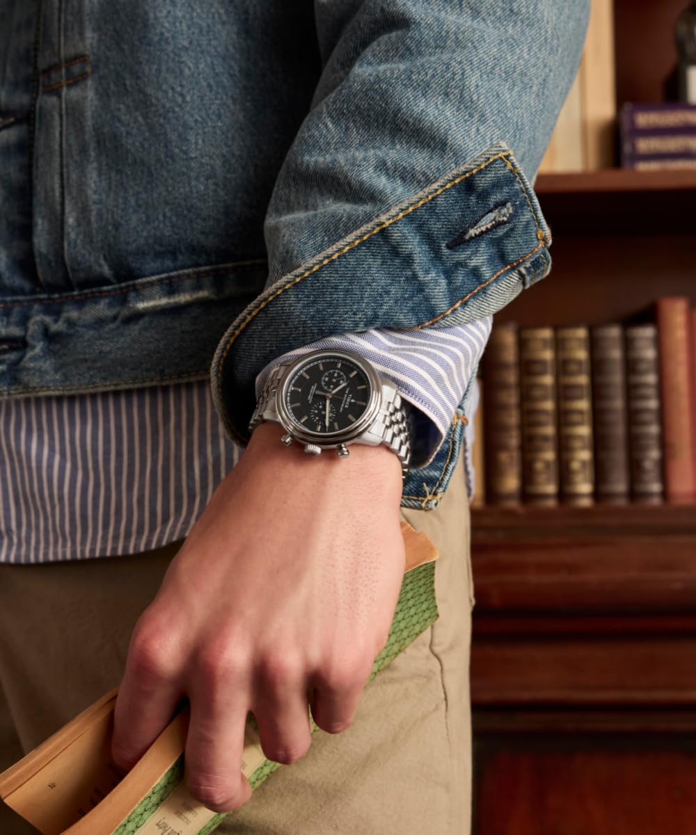 Timex Waterbury Metropolitan Chronograph Tw2Y23400 Zegarek Męski, 41 mm, Bransoleta ze Stali Nierdzewnej i Czarna Tarcza