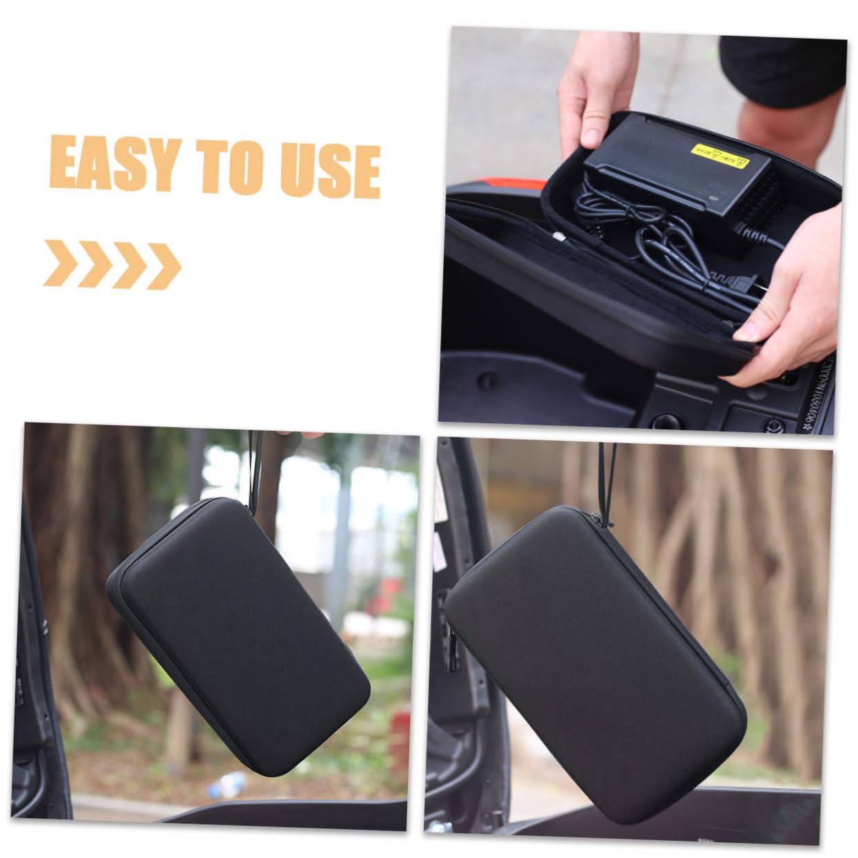 ifundom 3 Piezas Bolsa Organizador de Cargadores para Bicicletas Estuche Portátil para Accesorios Electrónicos Diseño Resistente y Duradero para Scooters Eléctricos y Bicicletas