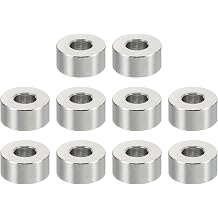 PATIKIL M5 Stainless Steel Spacers, 10 Pcs Metal Spacer Stainless Steel 5.2mm ID x 12mm OD x 6mm L Stainless Steel Spacer Screw Standoff Round for 1/5inch or M5 Screw Bolts