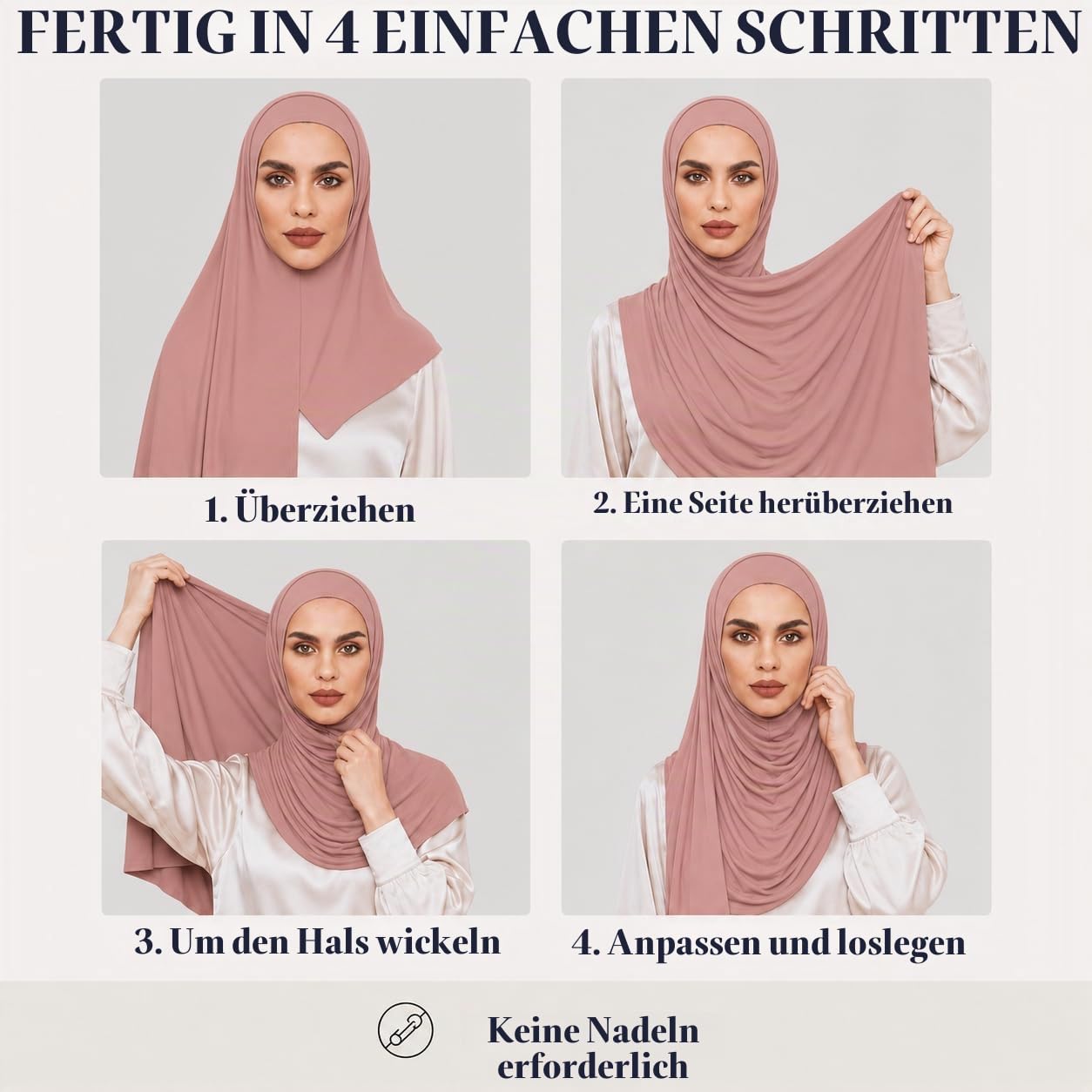 Voile Chic Damen Sofortiger Hijab-schal für Damen Mode-Schal (1er Pack)