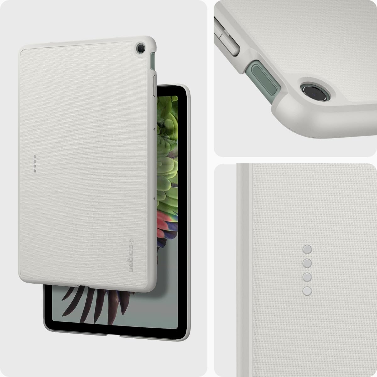 Spigen for Google Pixel Tablet Case (2023), Thin Fit Pro, Full-Back, Slim Fabric Case, Drop-Shockproof Cover, Compatible with Charging Speaker Dock, Gray