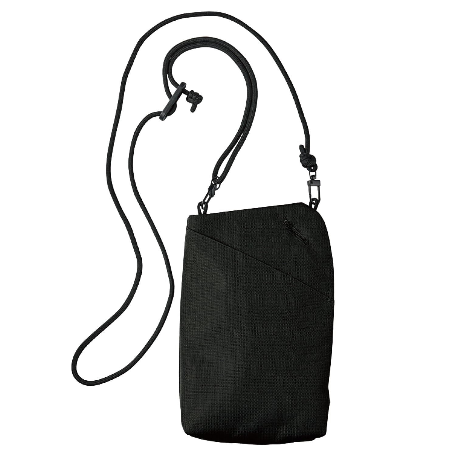 Elecom P-CLSPB01BK Smart Pouch, Smartphone Pouch, Multi Pockets, Card Pockets, Coins, Bills, Keychain, Black