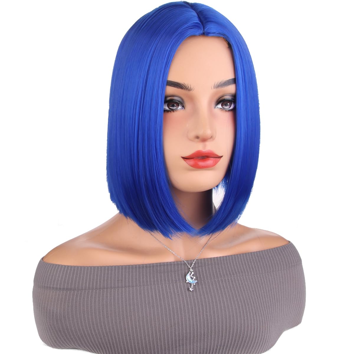Women Blue Heat Resistant Synthetic Straight Ombre Bob Wig Bangs 10 Inch Sec8f93940c454f62b40a0c7abcf8b  main image 2