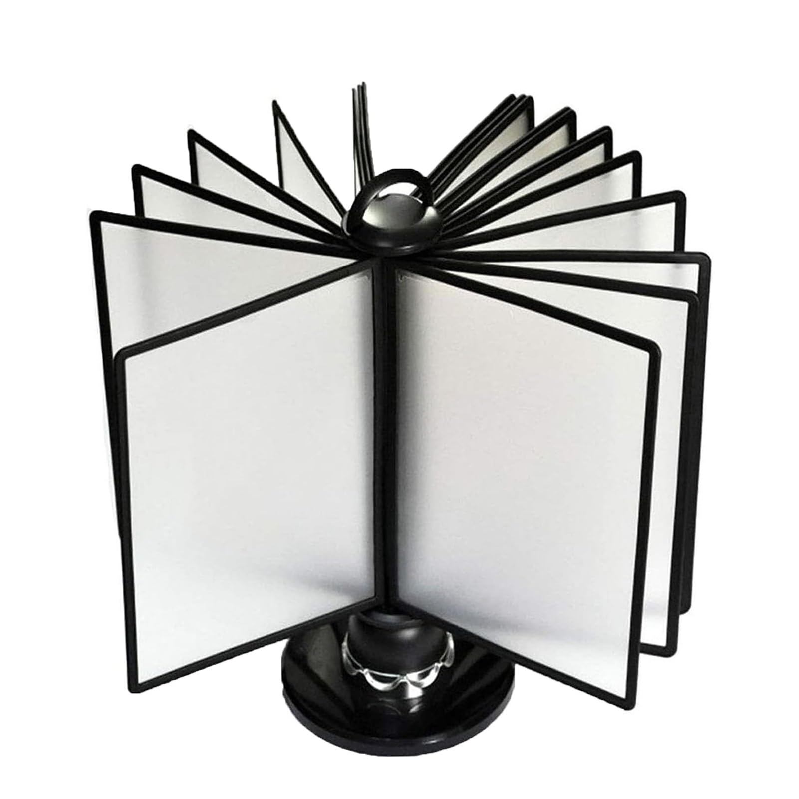 JOUFNING Rotatable Deluxe Catalog Display Rack - Desk Reference Organizer 20 Double-Sided Panels, Letter-Size, Desktop Flip Display Document Shelf, A4 Documents Poster Rotating Insert