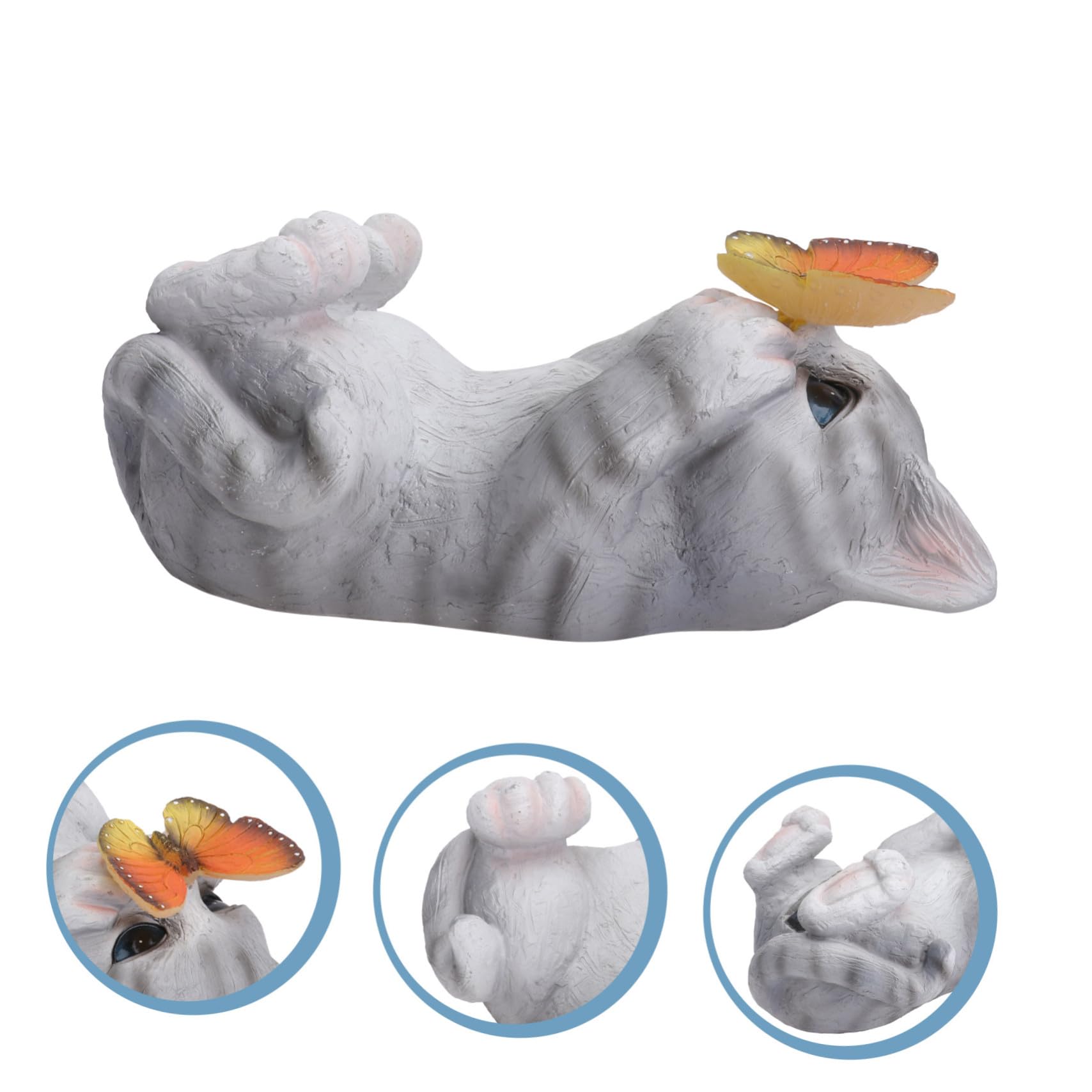 VICASKY Figurine Lumineuse De Chat En Résine Solaire Pour Jardin Extérieur, Décoration De Paysage Créative, Pelouse Terrasse, Alimentée Par Énergie Solaire, Ornement Décoratif Original