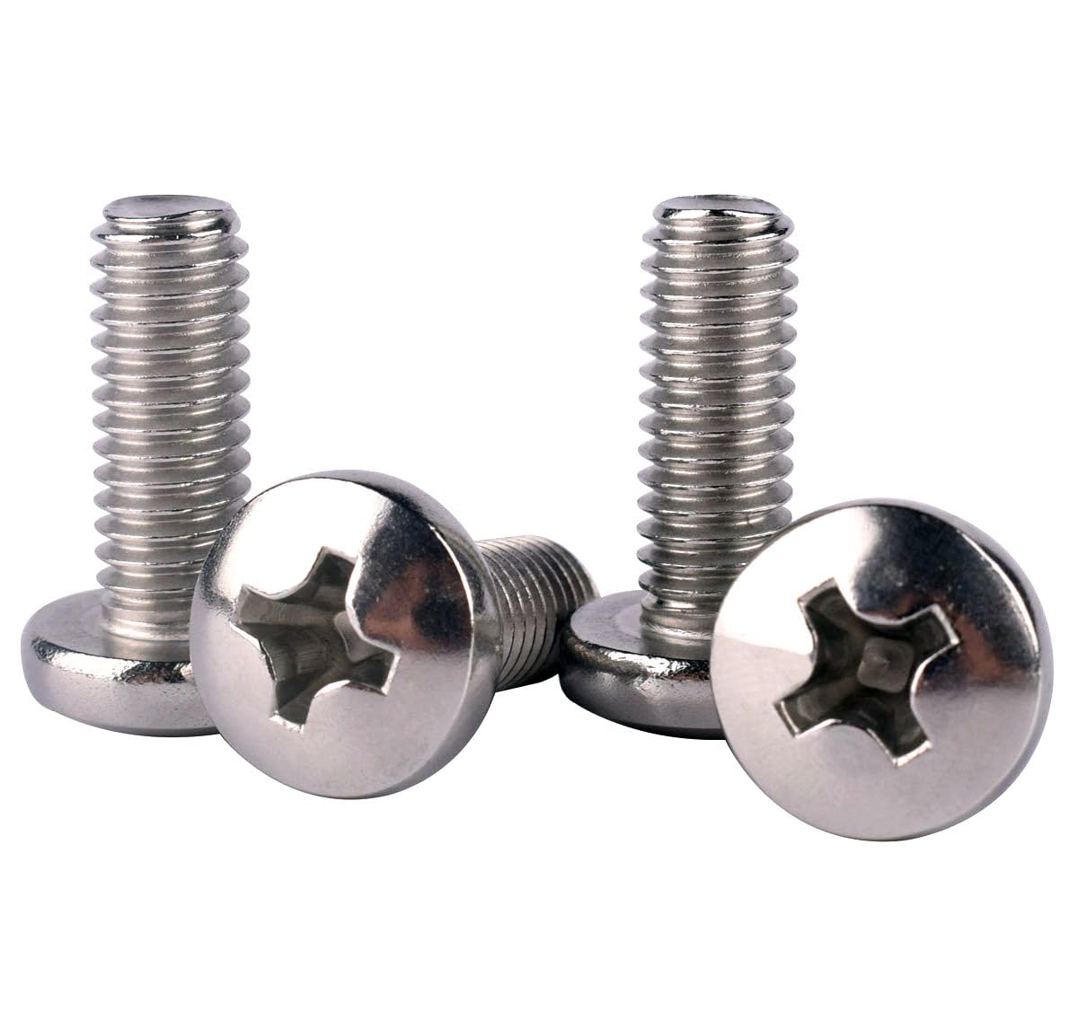 KOSJETHAS 50Pcs #10-24 x 3/4" Pan Head Machine Screw Phillips Bolt, 304 Stainless Steel 18-8, Full Thread