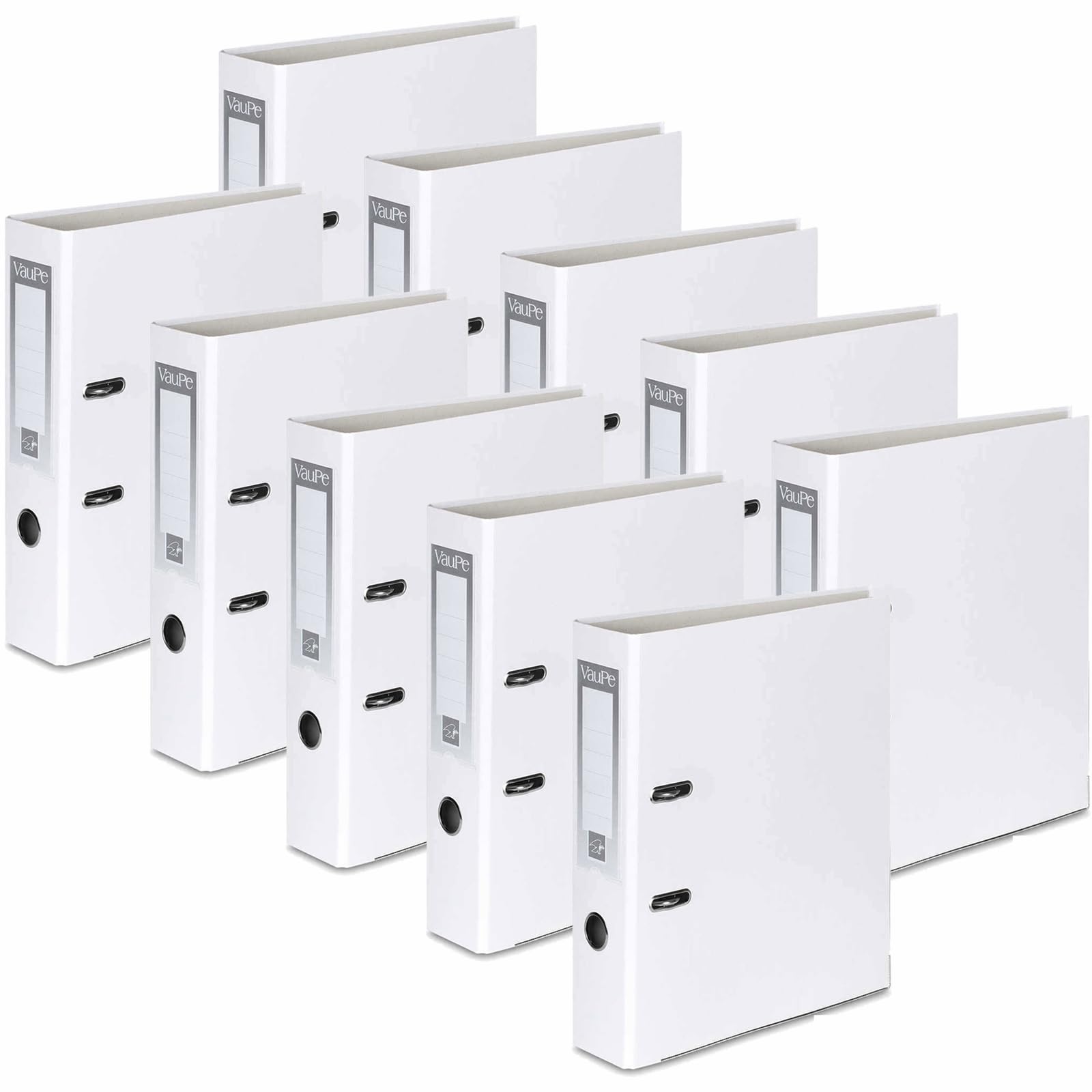 OFFICE CENTRE 10x White A4 Large 75mm Lever Arch File Folder Metal Edge Strengthened Stationery Document Archive Paper Storage Office School Home Easy Filing System 15 Colour Coding Wide Spine — image 1