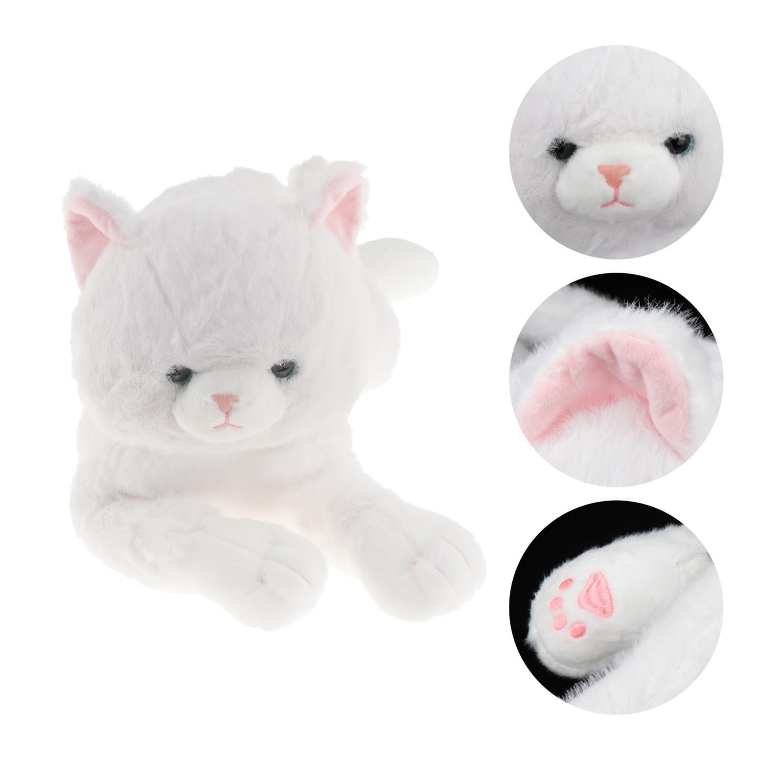 Muñeco de Peluche de Gato, Juguete para Abrazar para Niños, Niñas Y Toda La Familia, Blanco