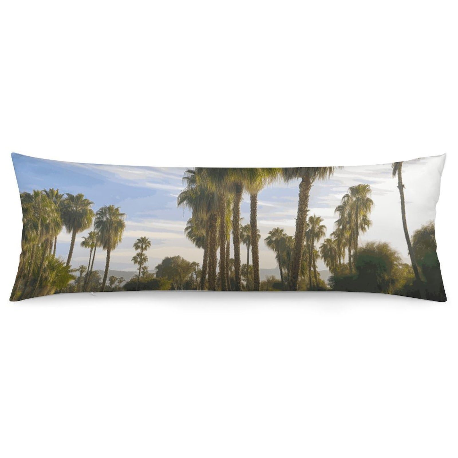 NONHAI 2 Pack Pillow Cases for Hair and Skin, Soft Breathable Pillow Case Covers with Hidden Zipper, Palm Tree Golf Course Pillowcase 20"x54" Pillow Covers for Sleeping Gift