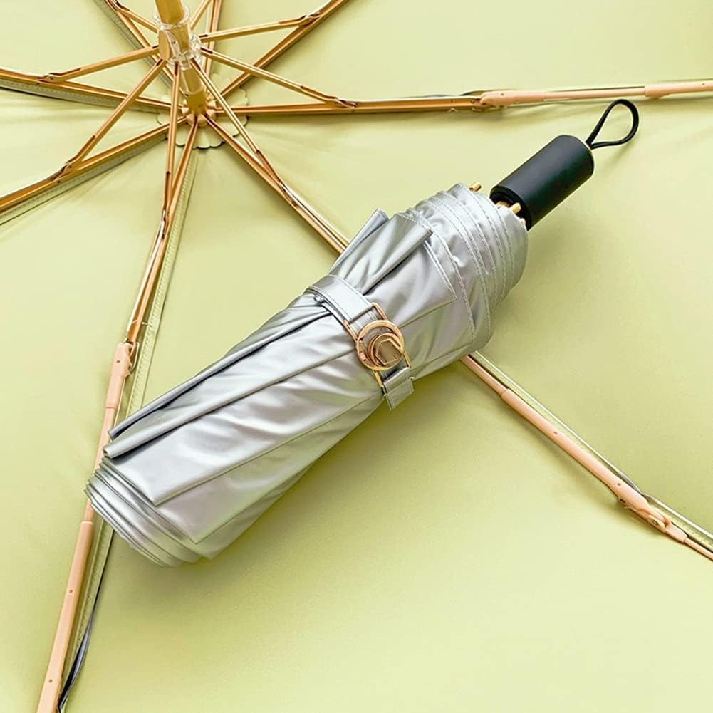 Paraguas compacto de viaje UPF 50+ para lluvia y sol, paraguas pequeño a prueba de viento con protección UV, paraguas plegable de tela de doble capa