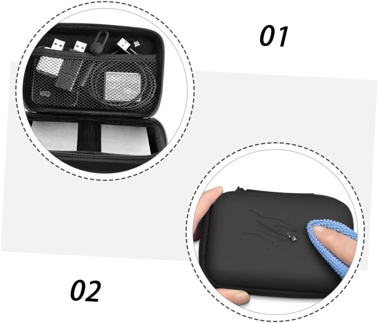 2pcs Digital Accessory Bags Eva Storage Bag Hard Drive Cases Case Drop Safe