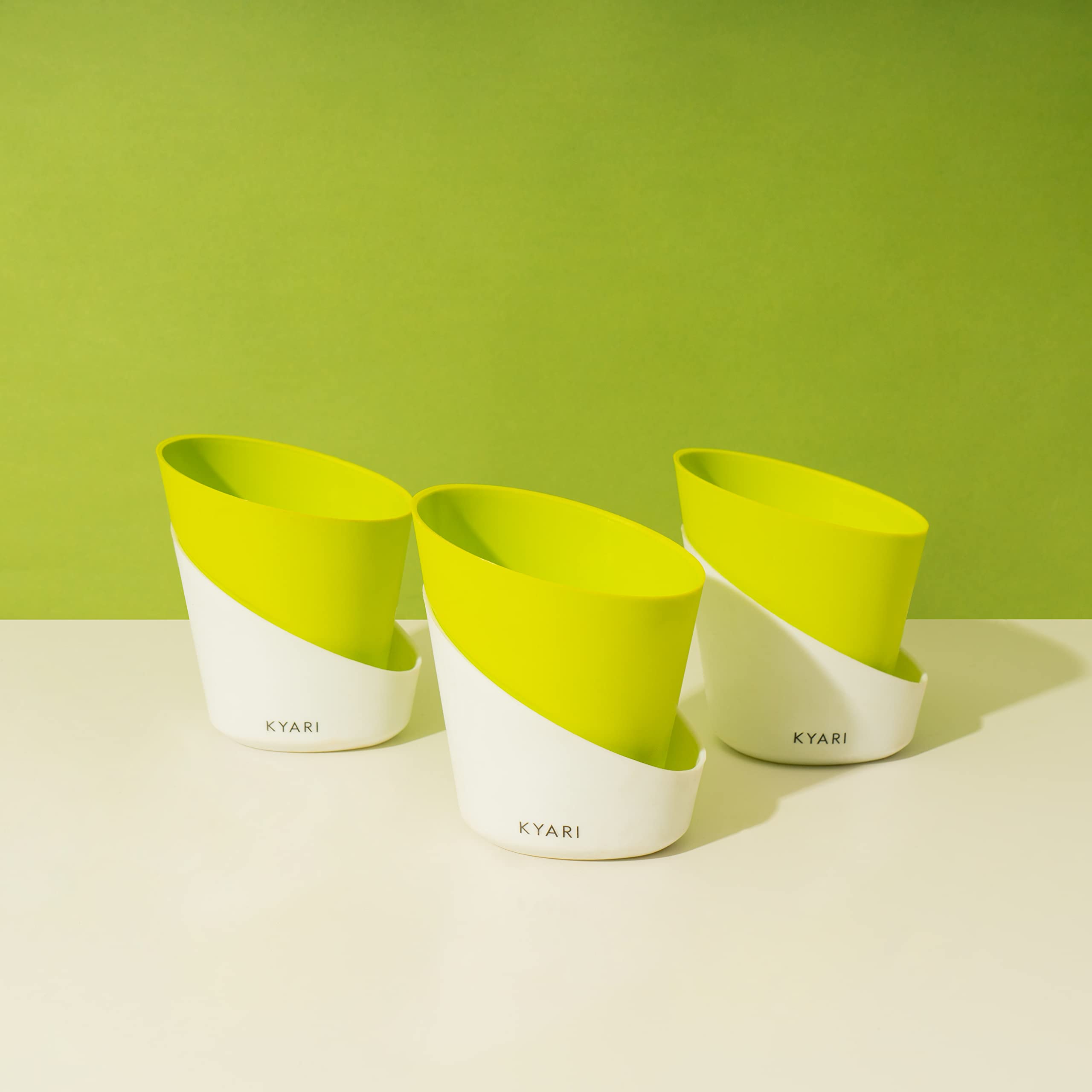 KYARI Combo of 3 Parrot Green Self-Watering Pots for indoor plants, Best Flower Pots & Planters for Home Decor, Living Room, Kitchen, Bedroom, Table Top, Office, Gifting | Plants not included (B0BV25SBVB) Amazon Price History, Amazon Price Tracker