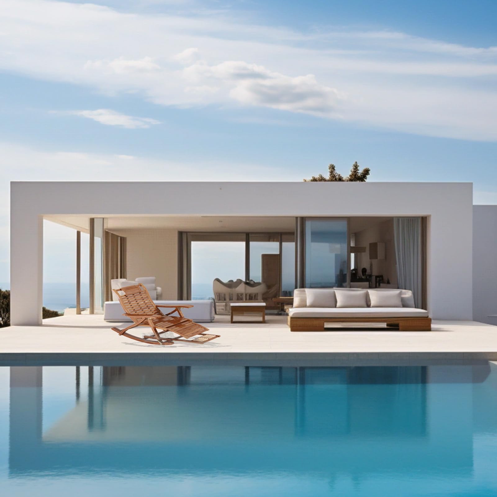 sedia a dondolo per esterni - sdraio pieghevole & lettino prendisole per sauna, sdraio pieghevole per balcone - sdraio da giardino perfetta per lettino prendisole, sdraio per patio, balcone