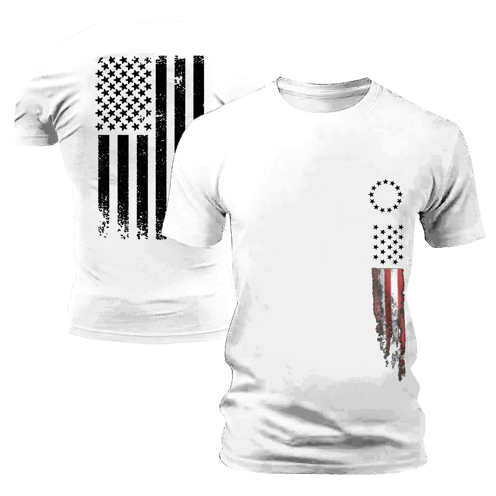 4th of July Hawaiian Shirt for Men American Flag Graphic Clothes Summer Patriotic USA Short Sleeve Sports Outfits