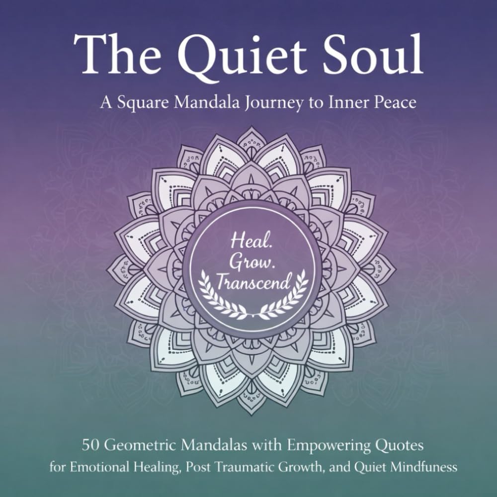 The Quiet Soul: A Square Mandala Journey to Inner Peace: 50 Geometric Mandalas with Empowering Quotes for Emotional Healing, Post-Traumatic Growth, and Quiet Mindfulness
