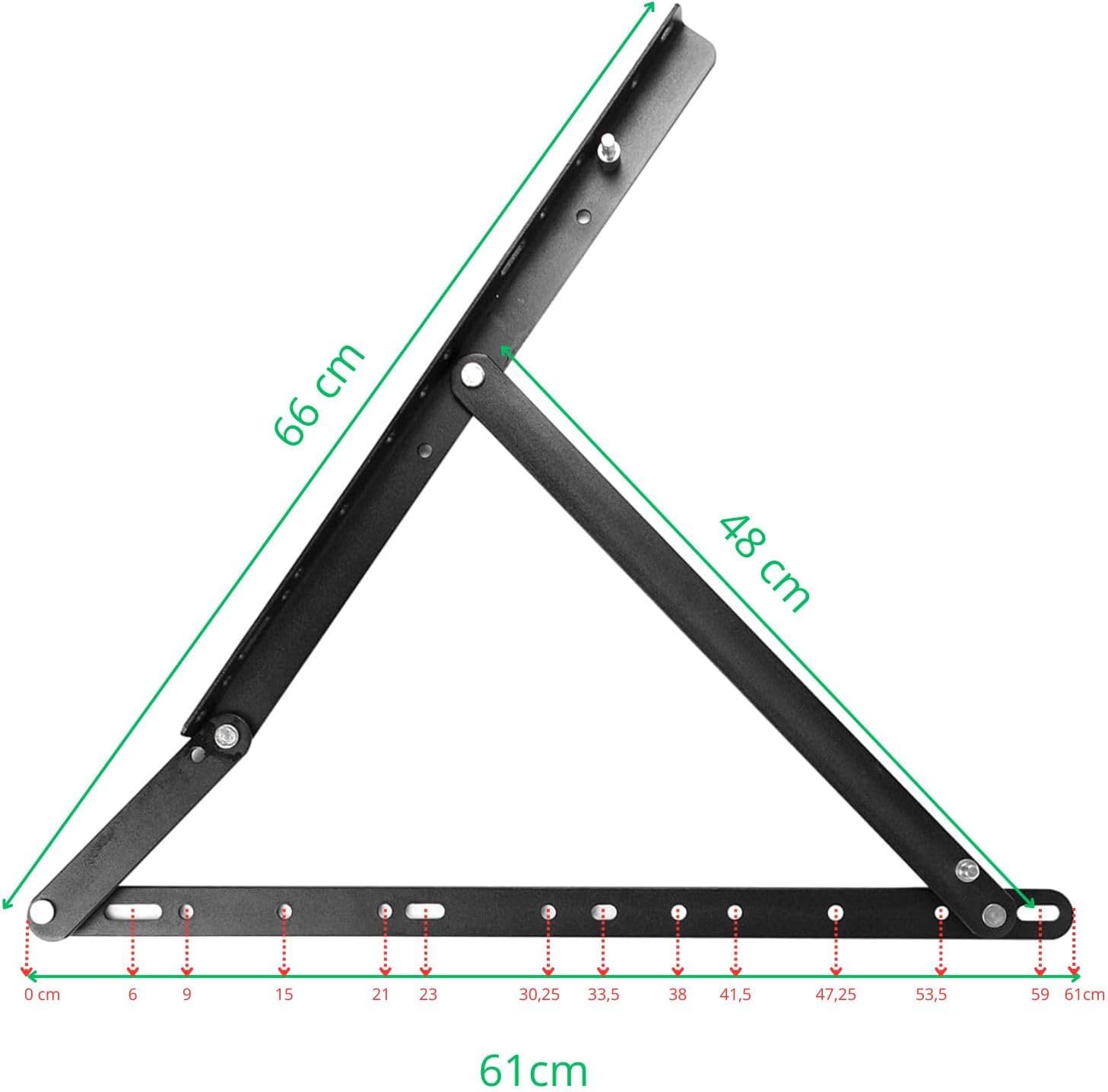 P17 - KIT DE ELEVACIÓN PARA CAMA DOBLE | Mecanismo de elevación para cama con almacenamiento | KIT COMPLETO: 2 trapecios + 2 pistones + tornillos de montaje