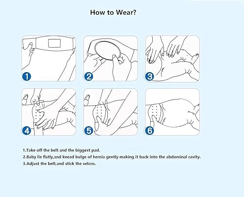 Miniatura 7 de Cinturón para hernia de bebé, banda para ombligo umbilical, banda para el ombligo para recién nacido, banda ajustable para el ombligo, carpeta