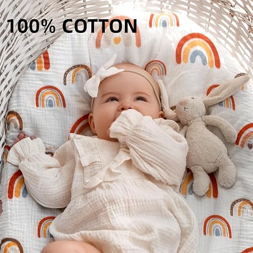 Miniatura 3 de Sábana de muselina para moisés, estilo bohemio, para colchón neutro de género, sábanas de algodón para bebé, niño o niña, suaves y transpirables,