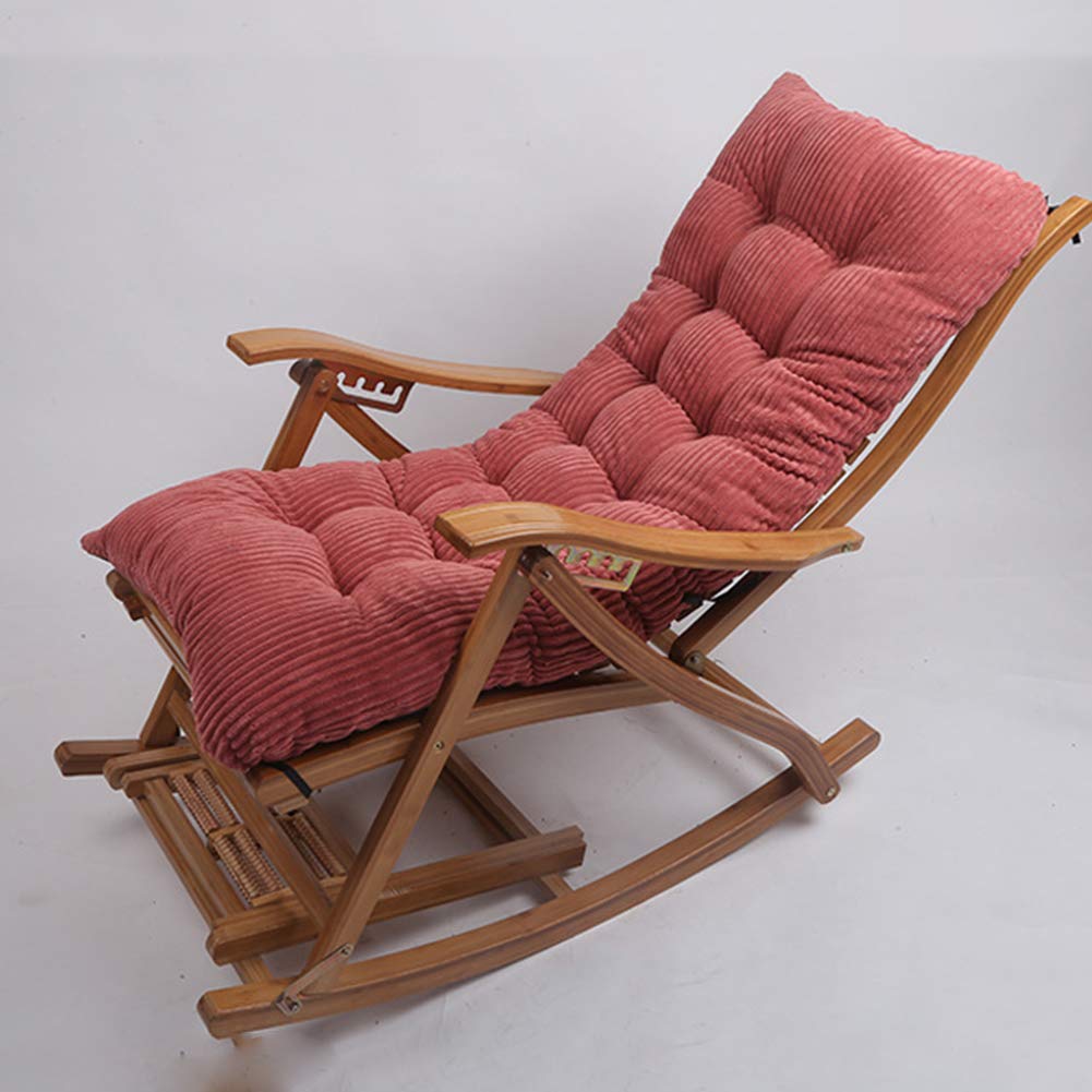 Épais Peluche Coussin De Chaise Berçante,Haut Du Dos Coussin Inclinable Anti-glisser Coussin Pour L'intérieur Extérieur Tapis De Chaise Nourriture(Coussin Seulement),Patio Chaise L-B 48x120cm(19x47inc