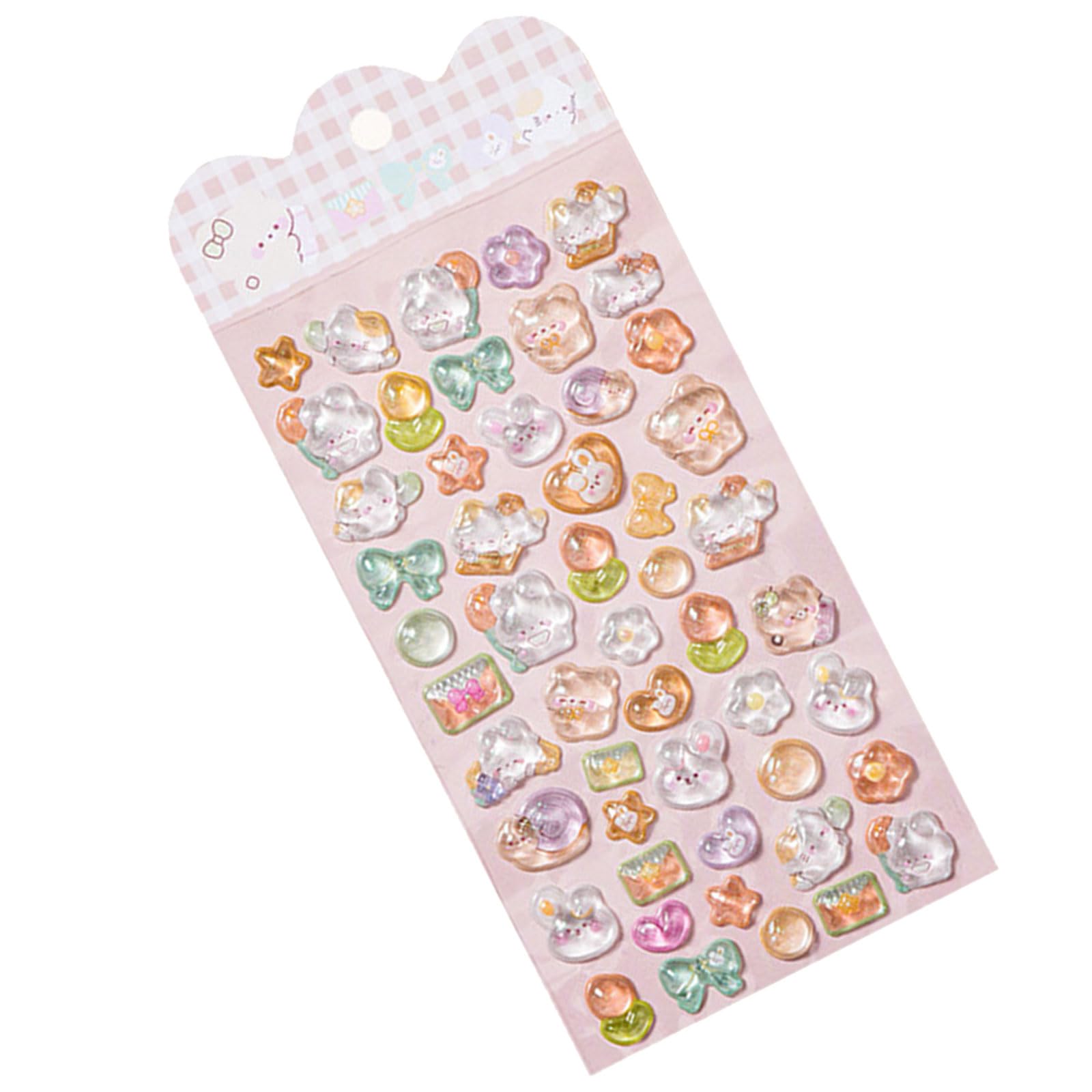 Lerpwige Embossed Animal Sticker Cartoon PVC Resin for Scrapbooking Notebook Journal Phone Cover Luggage Kids Rewarding Scrap