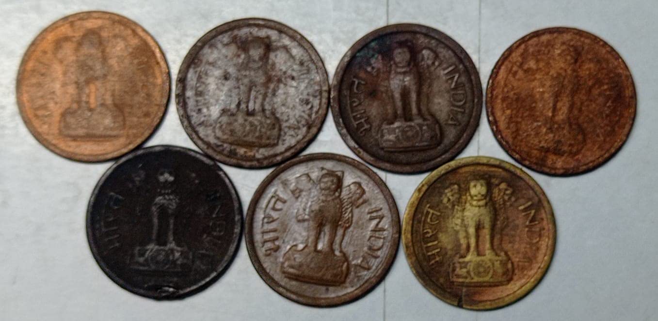 ARC Antiques 1NAYE Paise Set of 7 ( 7 Coins ) in FINE Condition