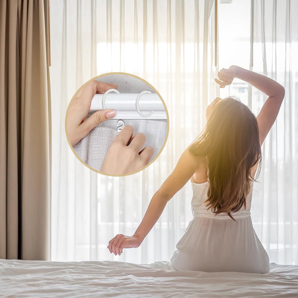 Dzmuero Lot De 50 Anneaux Pour Rideaux En Métal Avec Crochets Et Anneau