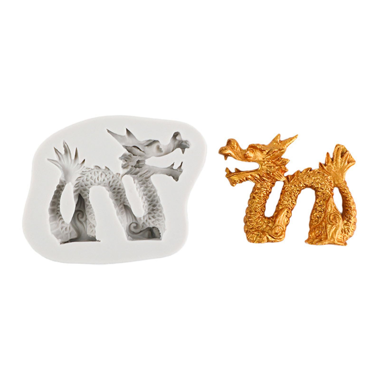 Buxuaaaa Silicone Baking Mold Dessert Molds Delicate Fondant Dragon Shaped Chocolate Dessert Molds Silicone Baking Gadget Suitable for Party Decorations