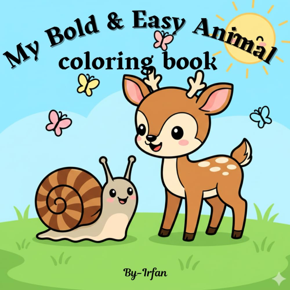 Bold and easy animal coloring book: Big, Bold & Easy Animal Coloring Book
