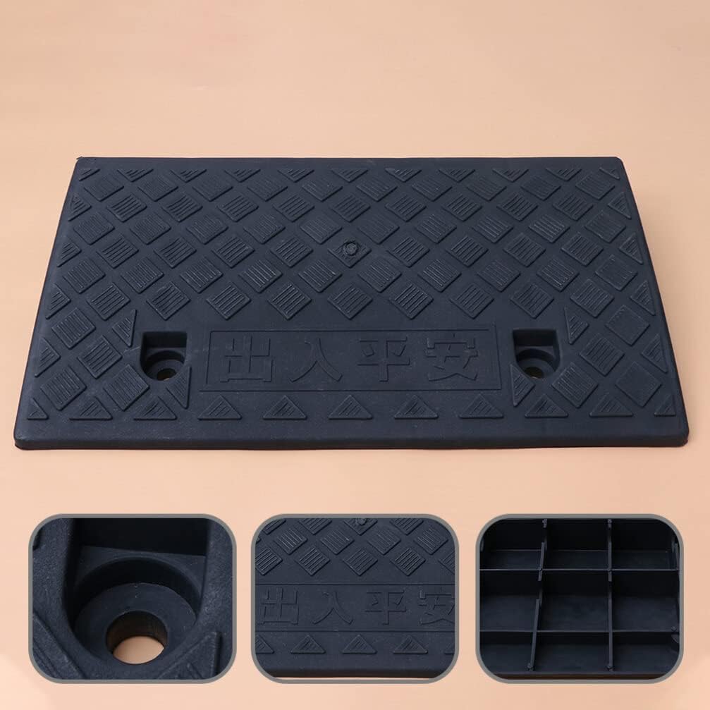 GANAZONO Car Threshold Ramp Curb Ramps for Vehicle Loading Ramp Pad Wide Groove 50x27x9cm Black