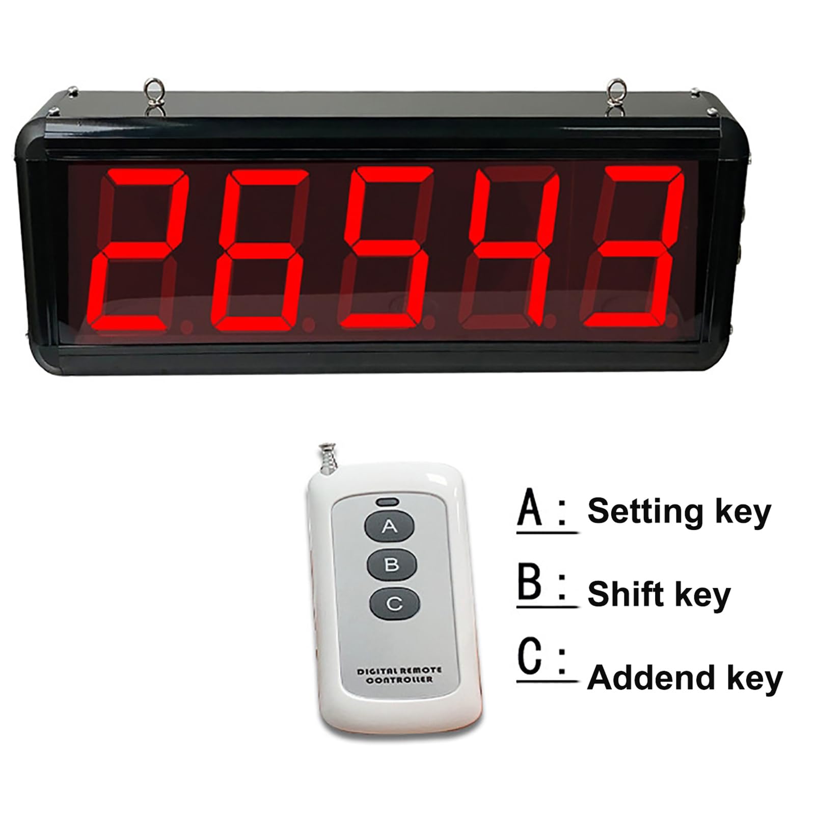 Contatore Digitale, Display a 5 cifre con sonda, Conta Fino a 99999, Distanza del sensore 70 cm, Funzione di Memoria allo spegnimento per fabbriche e officine.,