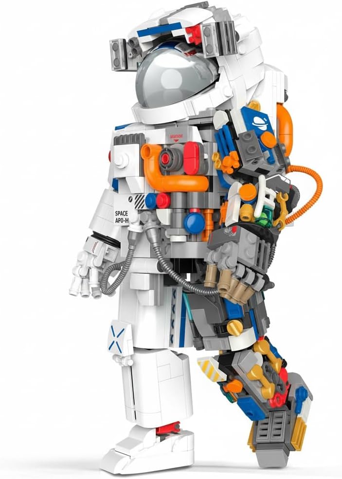 Excefore Space Exploration Astronaut Toys Building Block Kit, Collectible Mechanical Spaceman Build and Display Model, Creative Birthday Gift for Adults Kids (900 Pcs)