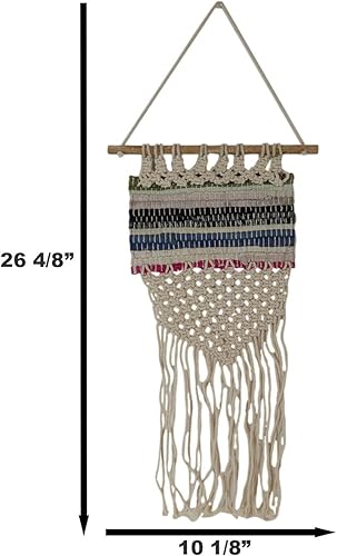 Miniatura 3 de Ebros Gift Tapiz bohemio chic Kantha de macramé para dormitorio, sala de estar, oficina, decoración de pared, grande, bohemio, para colgar en la