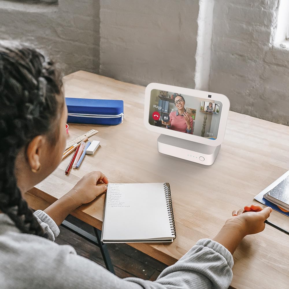 GGMM Battery Base for Echo Show 5 (3rd Gen, 2023 Release), Portable Echo Show 5 Battery Base, Echo Show 5 Stand, White (Battery Base only, Speaker Sold Separately)