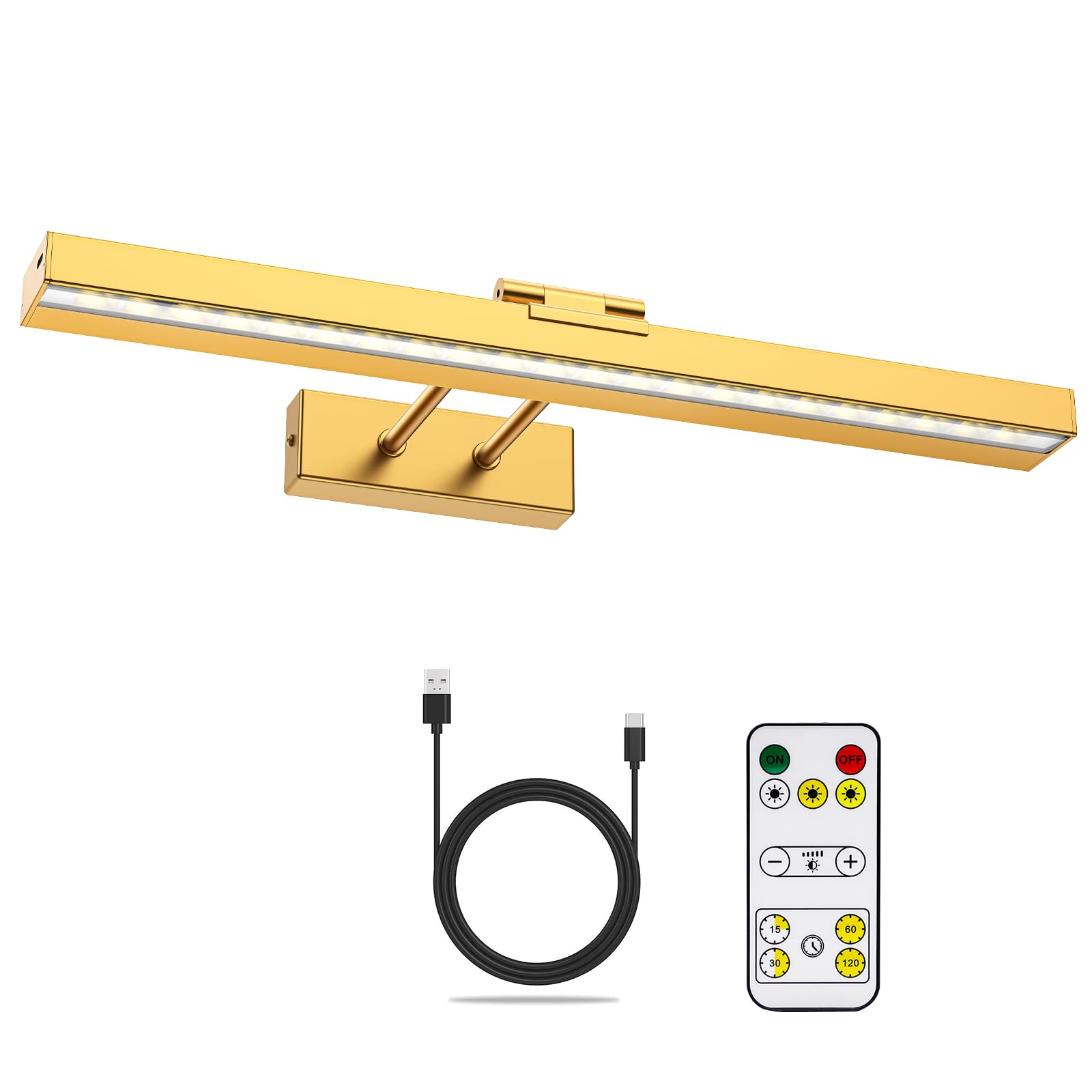 LABOREDUCER Illuminazione per immagini senza fili con telecomando, illuminazione per freccette, 40 cm, batteria ricaricabile da 4000 mAh, senza collegamento di alimentazione, lampada da parete per
