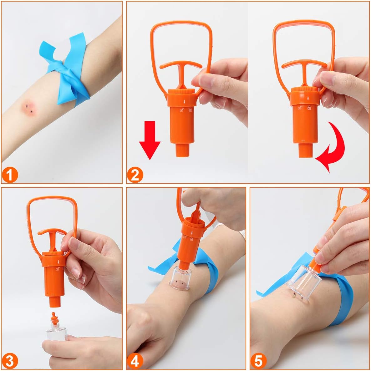 Ahier Venom Extractor, Snake Bite Kit, Camping, Hiking and Backpacking First Aid Supplies, Bite Extractor Kit, Equipped with Cardiopulmonary Resuscitation Mask : Sports & Outdoors