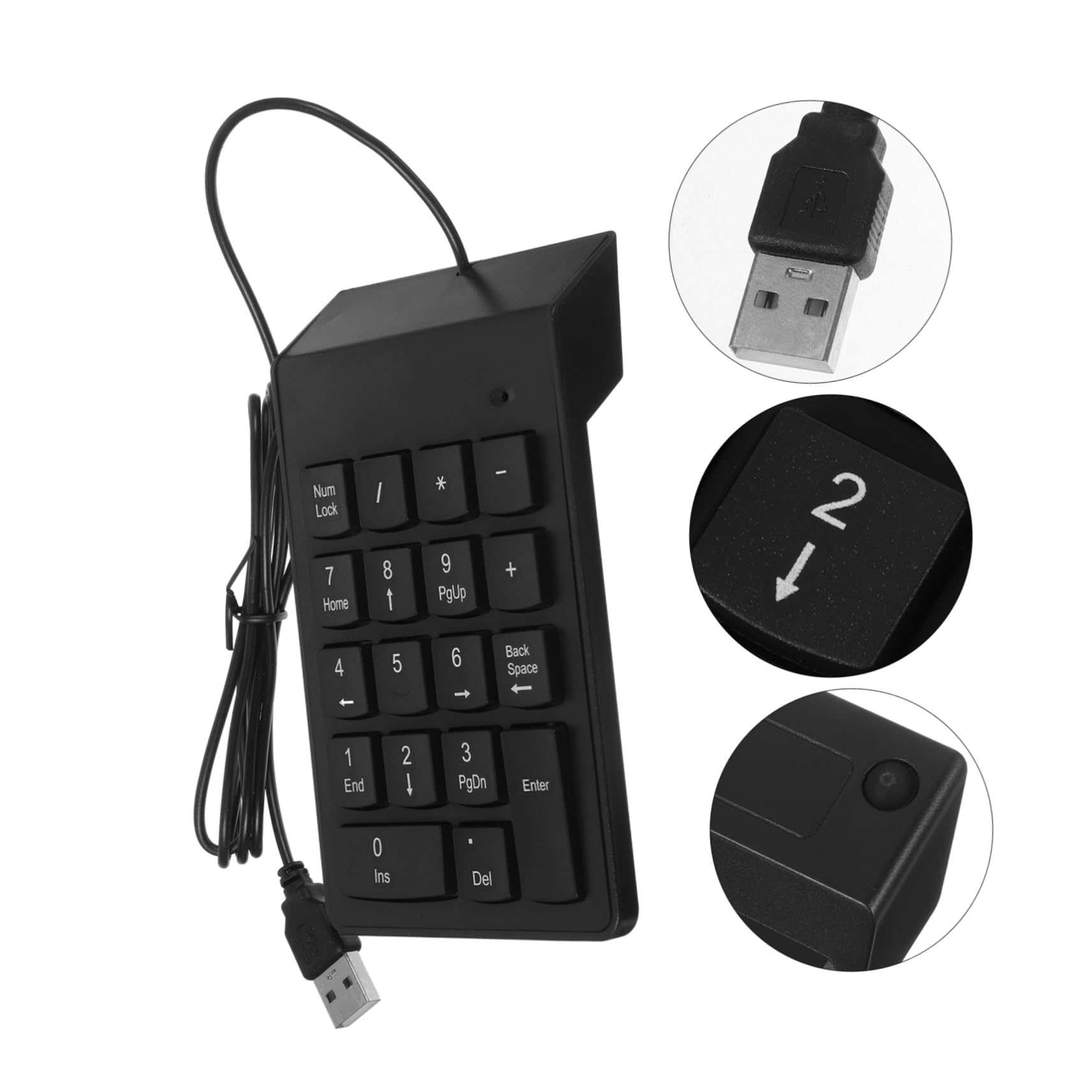 KOMBIUDA USB Wired Key Mechanical Numeric Keypad for Laptop Desktop Durable Number Pad with Stable Connection Compact Design for Financial Accounting and Data Entry