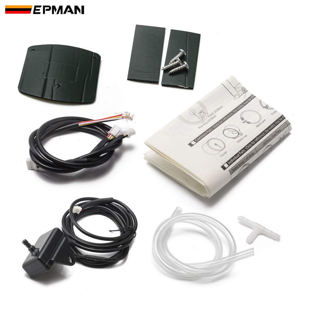 EPXX708 Racing Car 2" 52mm 10 Colors Backlights PSI Turbo Boost Gauge Meter Smoke Face + Mount Bracket Cup Holder + Sensor