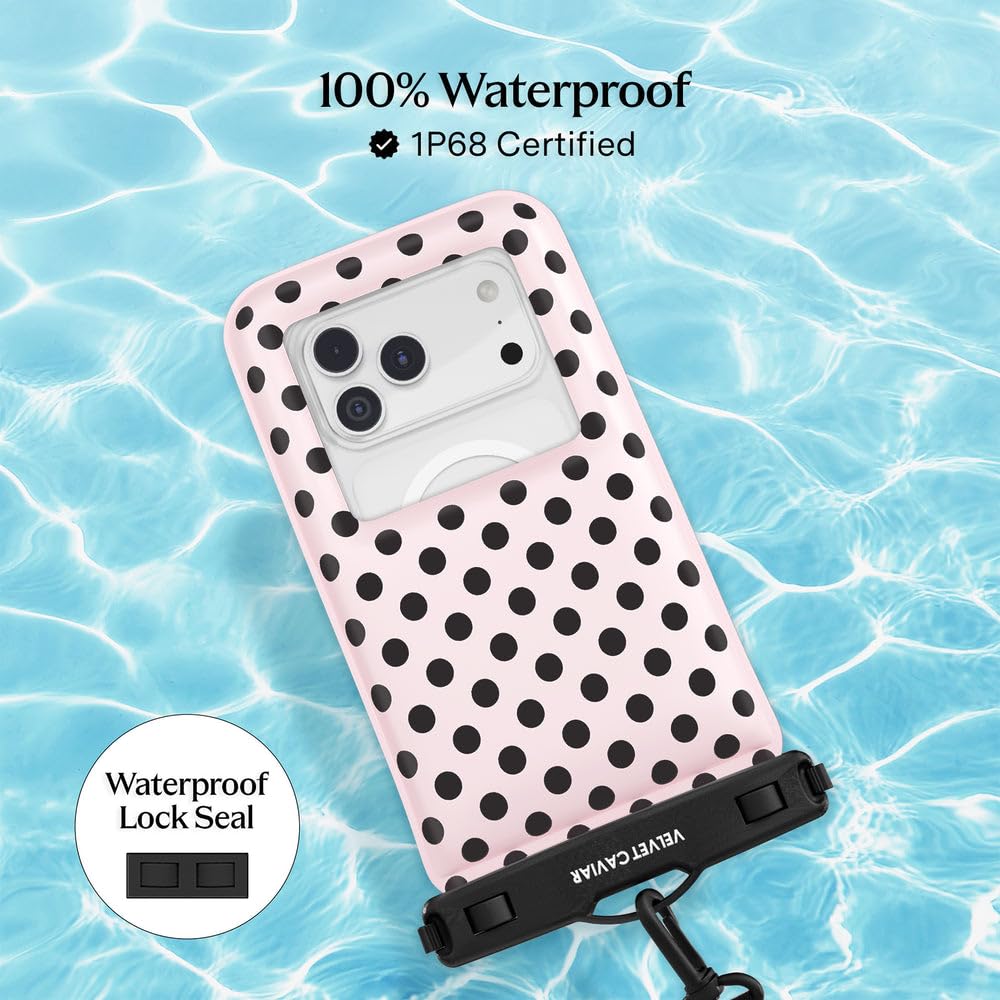 VELVET CAVIAR Funda impermeable para teléfono con cordón, funda flotante IP68 para iPhone y todos los teléfonos, bolsa seca para esnórquel, playa, kayak, artículos esenciales de viaje y crucero para
