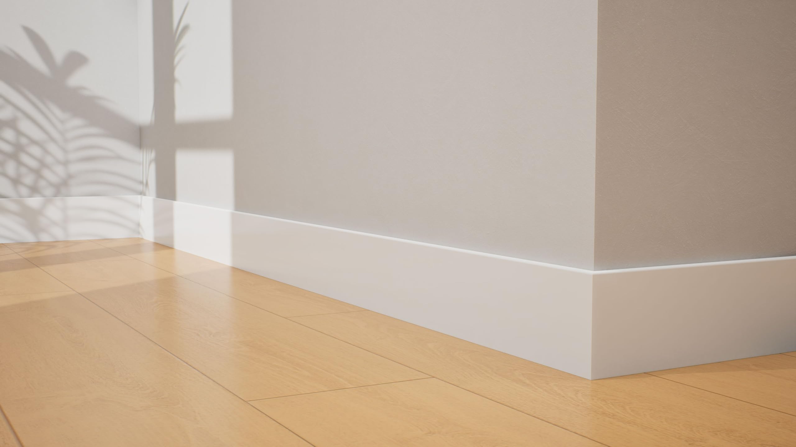 Zócalo - Rodapié Blanco de PVC hidrófugo, 12cm de alto y 220cm de largo