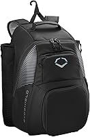 EvoShield Tone Set Large Baseball Backpack - Black: Helmet, Glove, 2 Bats, Shoe Compartment, Water-Resistant