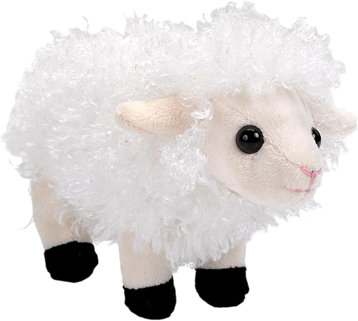 Wild Republic Pocketkins Eco Sheep, Stuffed Animal, 5 Inches, Plush Toy, Made from Recycled Materials, Eco Friendly