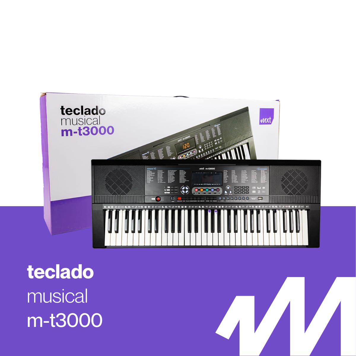 Teclado Musical MXT Profissional 61 Teclas USB Timbres e Ritmos M