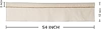 Vista 7 de Cenefa de lino de algodón para ventanas con ribete de encaje de arpillera rústica de 12 pulgadas, cenefa de cocina con bolsillo para barra, cortina