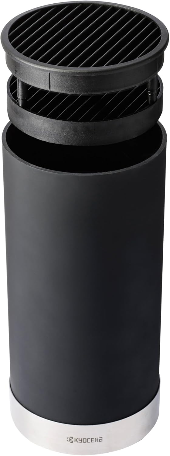 Kyocera KB-U-BK Universal Round Soft Touch Knife Block, 8.8" x 4.3", Black