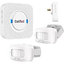 Bed Alarm for Elderly Care with 2 Motion Sensors and Plug-in Receiver, Caregiver Pager for Seniors, Bed Exit and Doorway Alert with Chime and Flashing Light, Hallway Motion Detector, No WiFi Needed