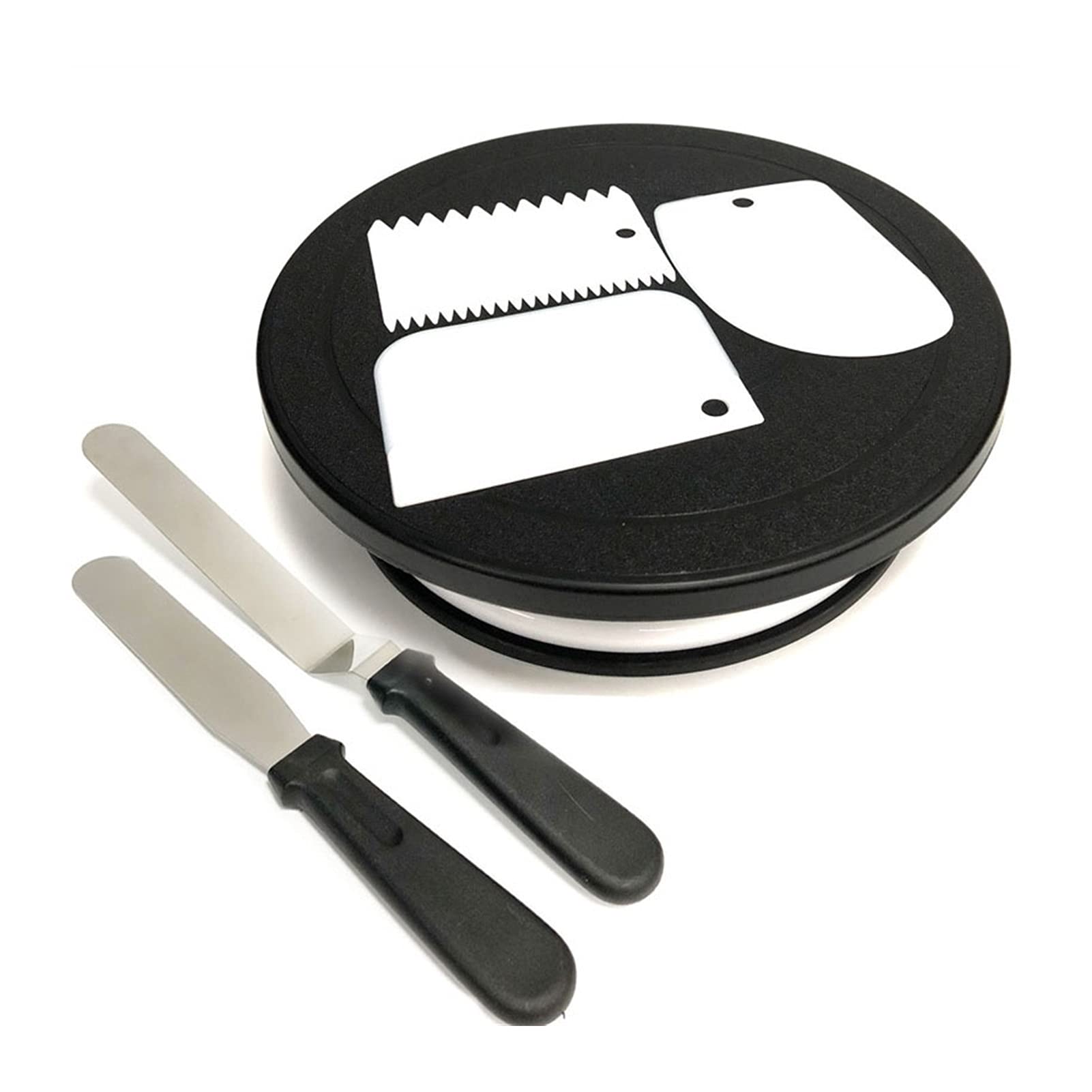Tortenplatte Drehbar DIY. Black Cake Drehteller Backen Anti-Skid Runde Kuchenvorräte Dekorieren Werkzeuge Küchentisch Rotatierender Kuchenstand Bequem zur Verwendung Kuchen dekorieren Verbrauchsmateri