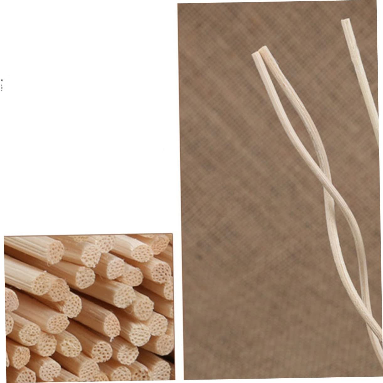 CORHAD 20pcs Wavy Rattan Diffuser Sticks Natural Oil Refill for Home Fragrance Light Yellow Sticks for and Air Freshening Any Room