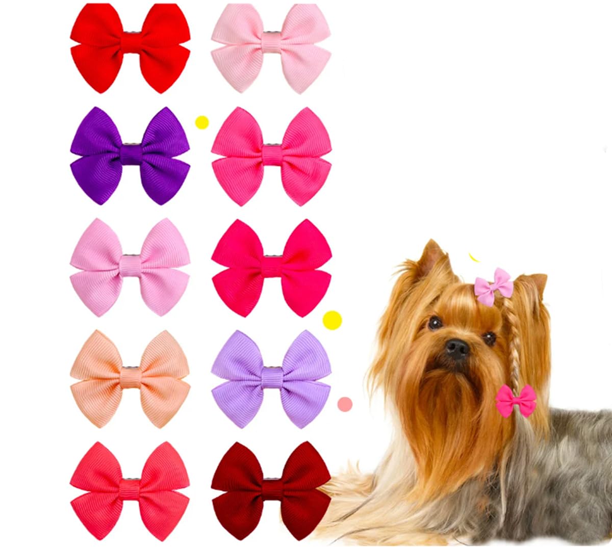 10pcs cats Dog Bows Solid Dog Accessories Small Dog Hair Clips Dog Grooming Products Pet Dog Hair Accessories