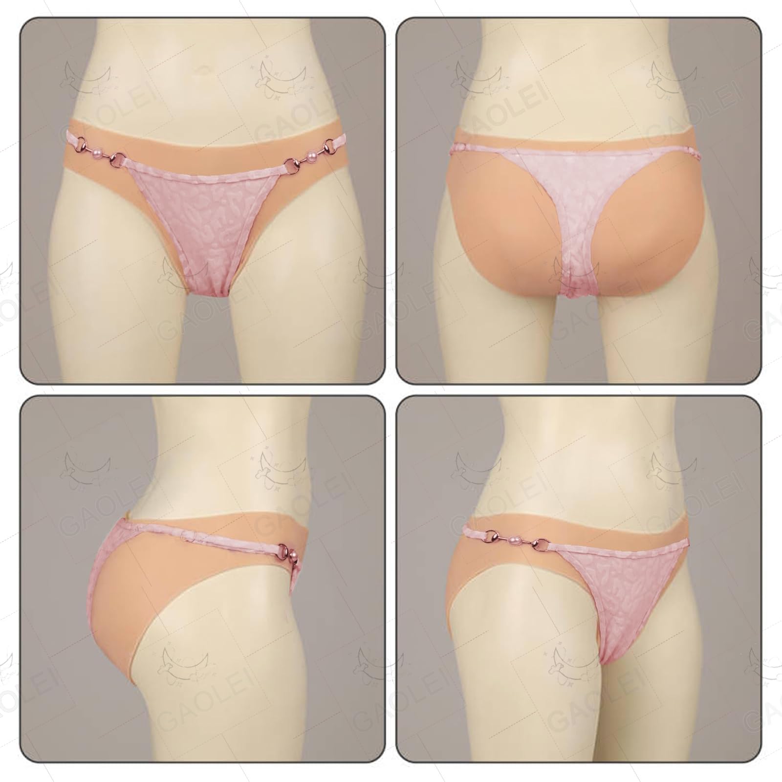 Adima Faux vagin Culotte en Silicone Insérable Transgenre Triangle Slips Réaliste Sissy Cacher Gaff String pour Cosplay